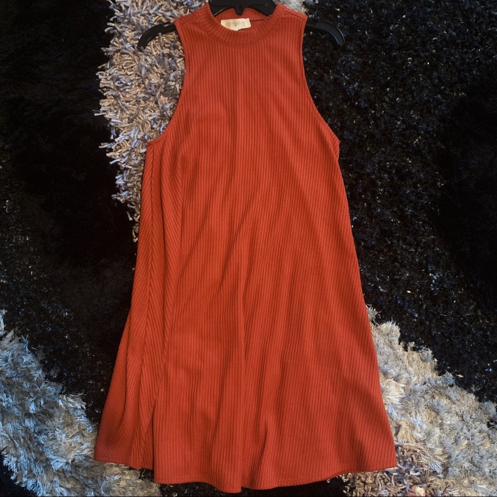 NWOT Forever21 Burnt Orange High Neck Dress | S